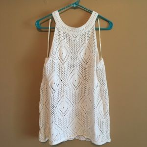 Forever 21 Crochet High Neck Tank Sweater